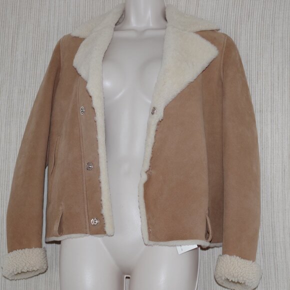 Golden Goose venezia Shearling Cropped  Savannah Brown  Women Jacket Size:S - Picture 11 of 14